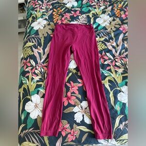 Lululemon Leggings with Mesh Panel- Pink